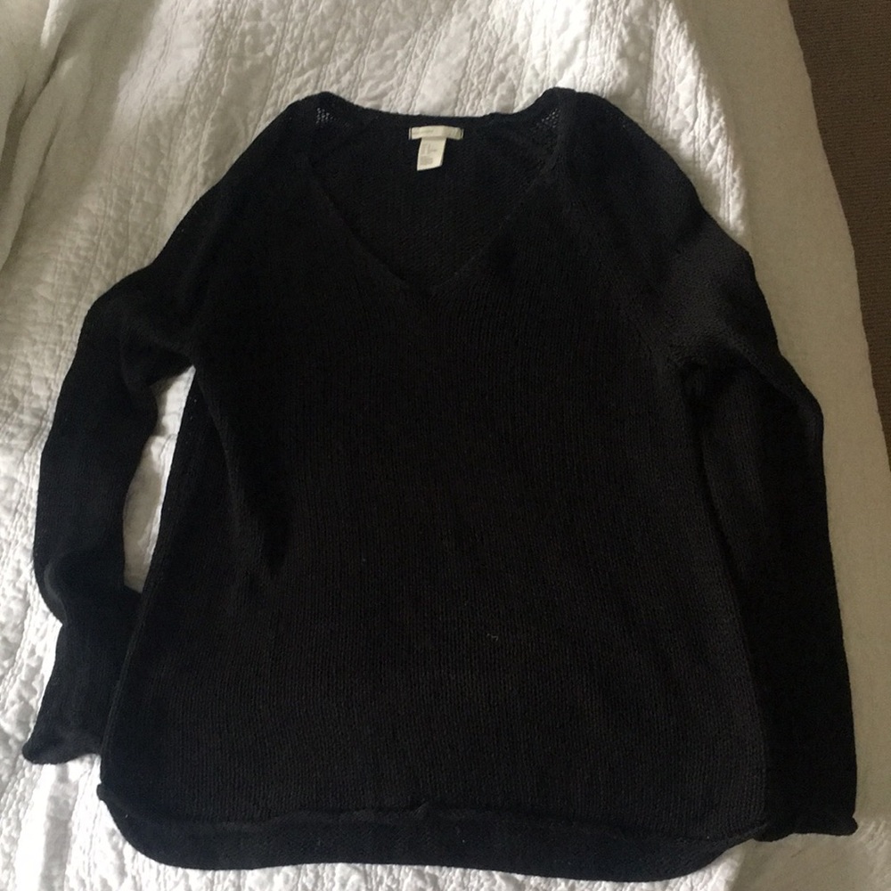 Black loose knit sweater- lovely with leggings